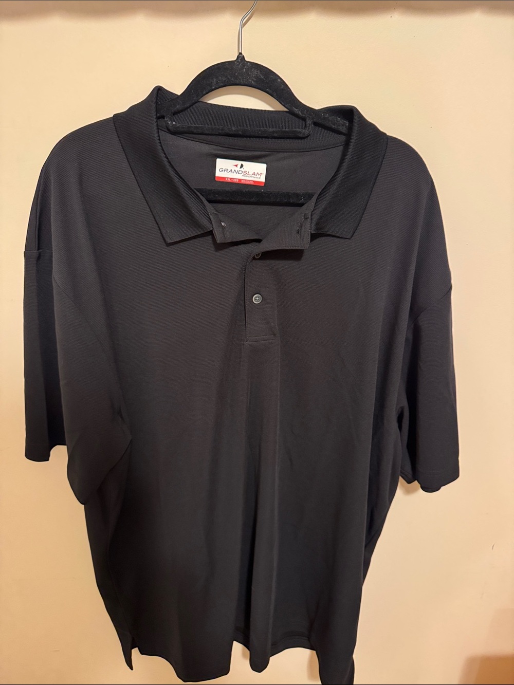 Grand Slam Black Men's Polo Shirt with Contrast Collar